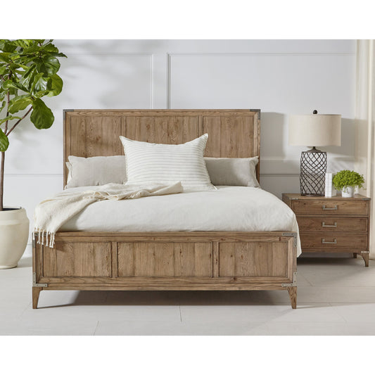 Passage Bed by A.R.T. Furniture in brown and light oak. Made from ash solids with knotty oak veneers in a cottage & farmhouse style.