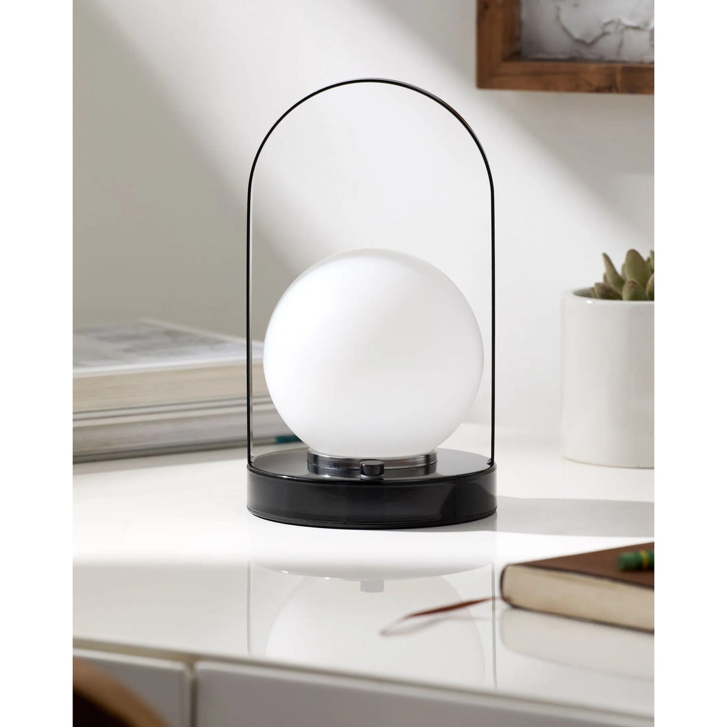 002 SI-2244635 | Lifestyle | Toricella Black Accent Table Lamp by Livabliss in body: black; base: black and hand paintedhand painted. Made from iron in a transitional style.