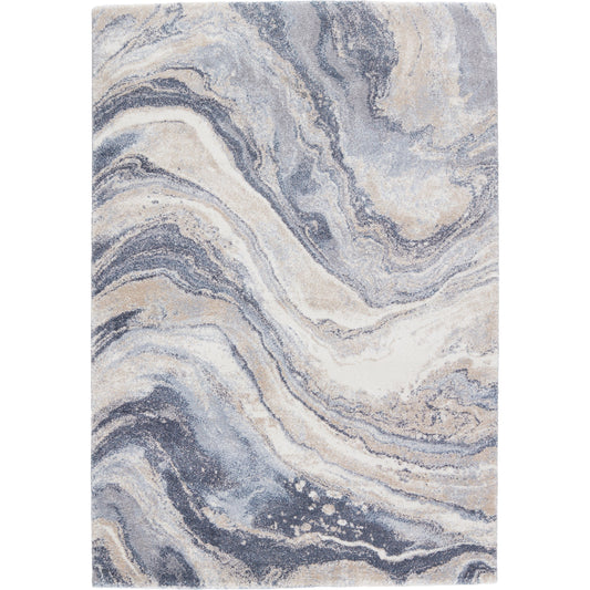 Ferris FRR07 Rug by Jaipur Living in blue, light gray. Made from 70% polypropylene 30% polyester in a unique style.