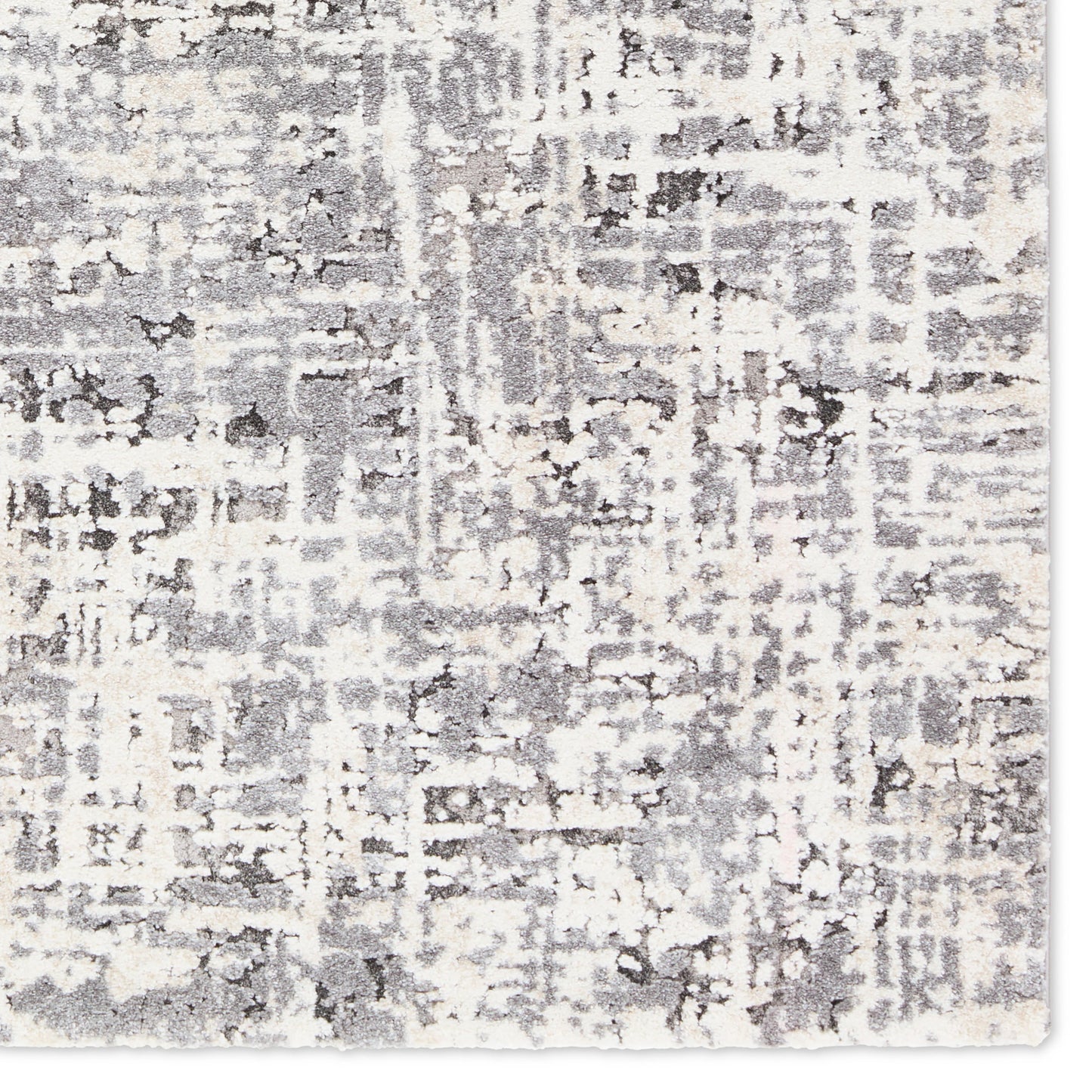 003 SI-2077482,SI-2077484,SI-2077485 | Closeup | Ferris FRR12 Rug by Jaipur Living in gray, cream. Made from 70% polypropylene 30% polyester in a unique style.