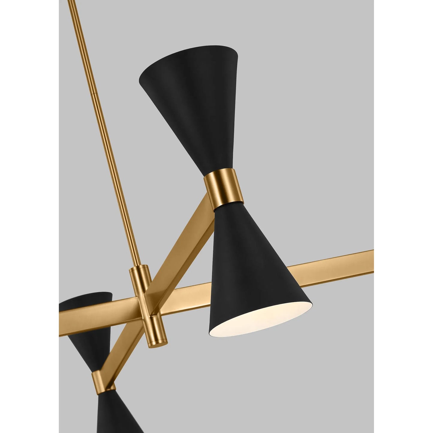 006 SI-2233757 | Closeup | Albertine Large Chandelier by Visual Comfort & Co. in midnight black. Made from steel in a modern style.