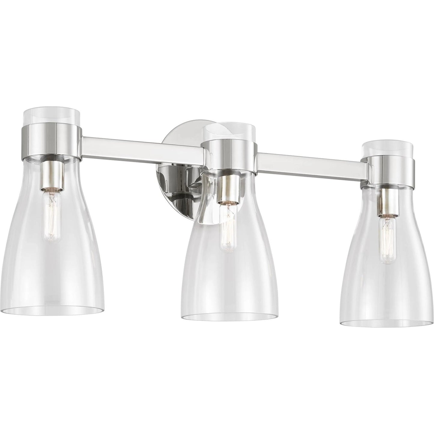 011 SI-2233813 | Additional Silo | Moritz Three Light Vanity by Visual Comfort & Co. in polished nickel. Made from steel in a modern style.