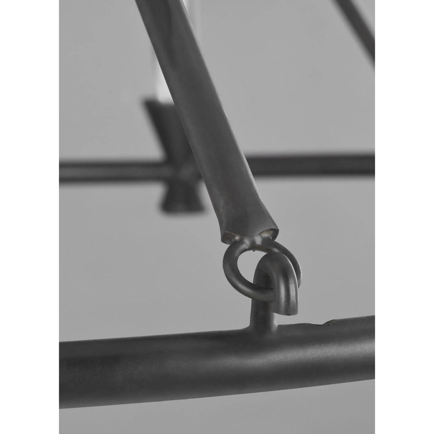 003 SI-2233968 | Closeup | Keystone Medium Chandelier by Visual Comfort & Co. in aged iron. Made from steel in a traditional style.
