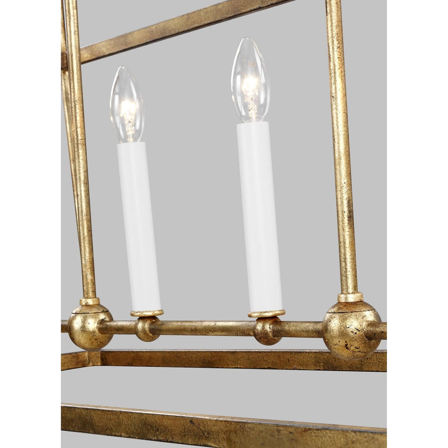 004 SI-2233972 | Closeup | Stonington Linear Lantern by Visual Comfort & Co. in antique gild. Made from steel in a unique style.