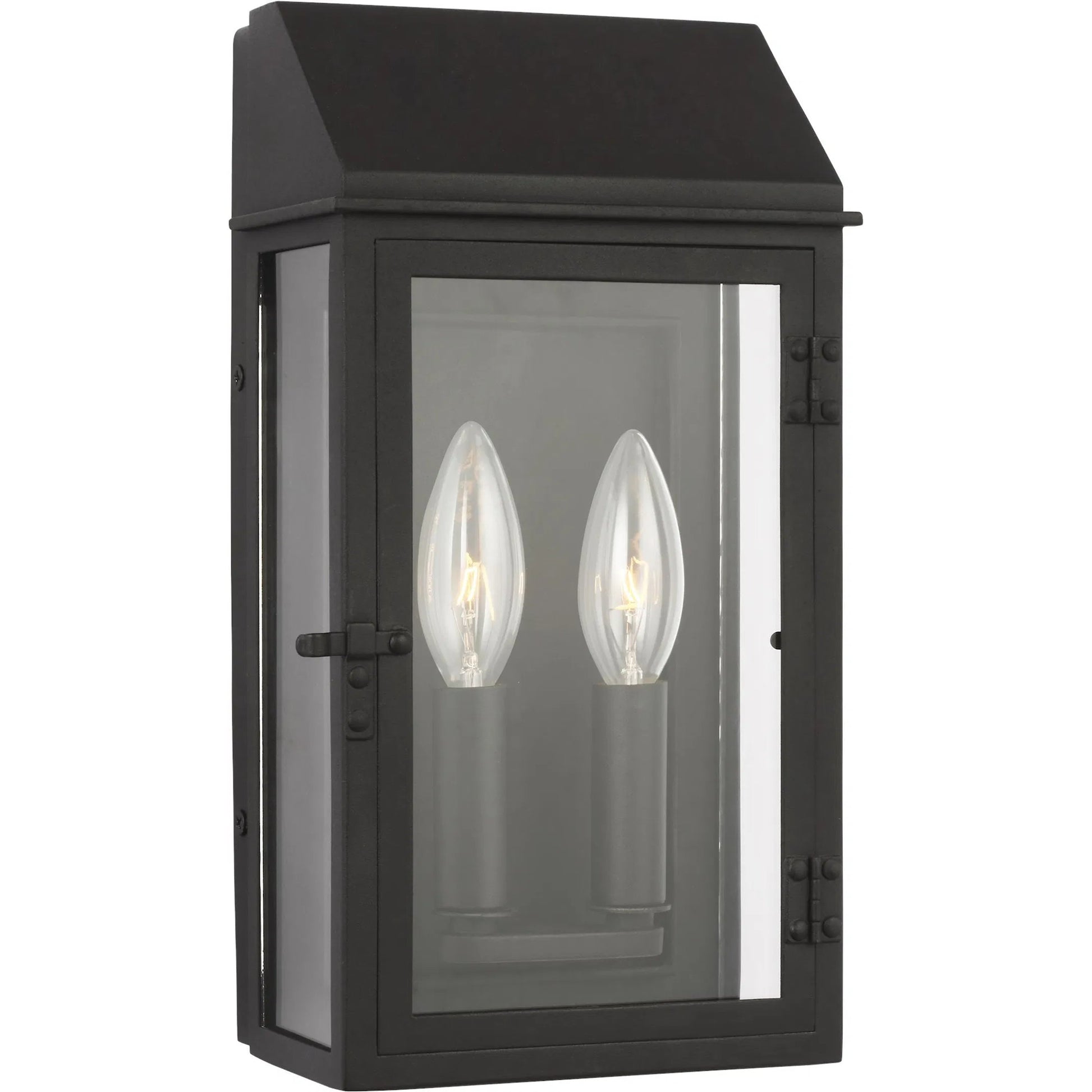Hingham Small Outdoor Wall Lantern by Visual Comfort & Co. in textured black. Made from stonestrong in a cottage & farmhouse style.