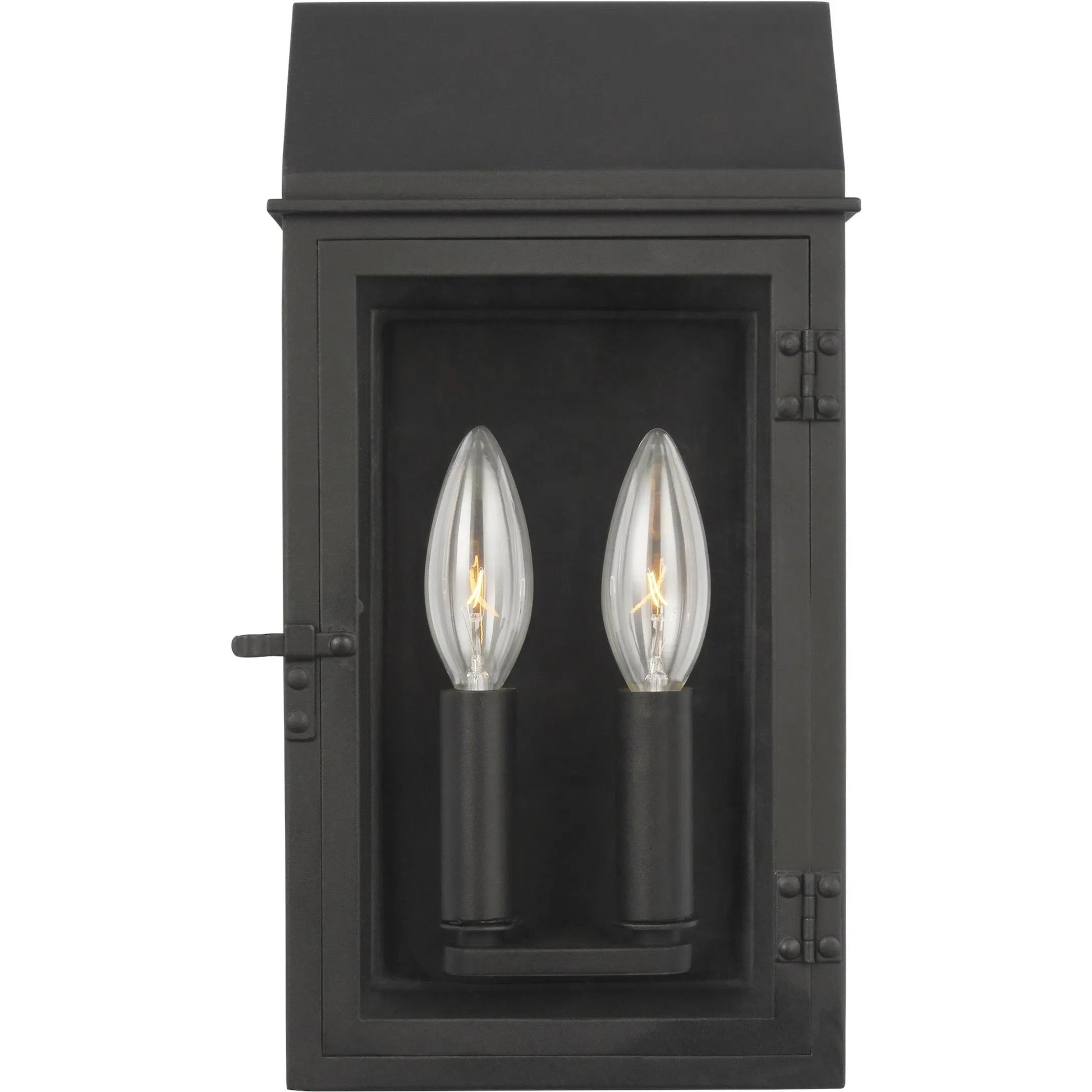 Hingham Small Outdoor Wall Lantern by Visual Comfort & Co. in textured black. Made from stonestrong in a cottage & farmhouse style.