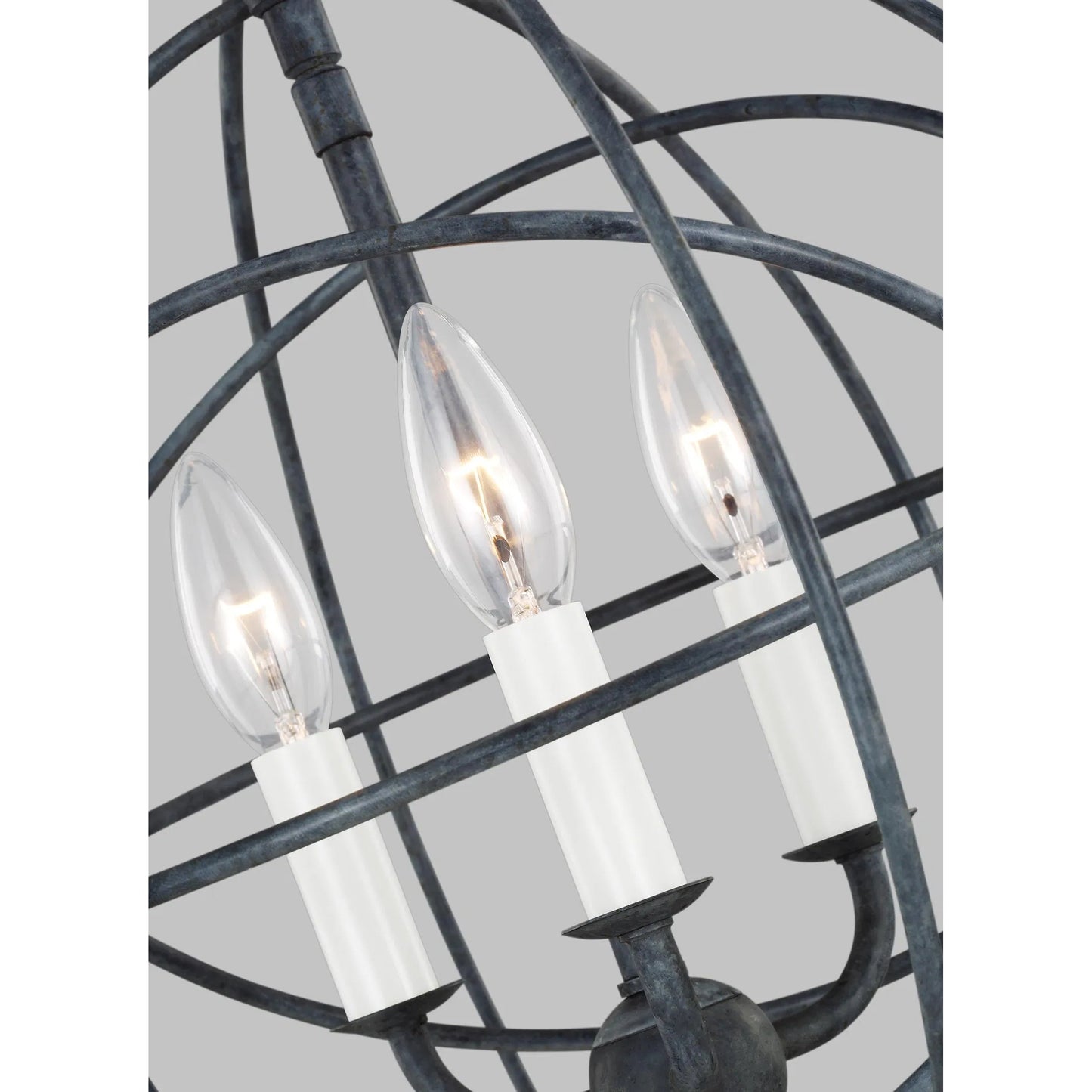 006 SI-2234190 | Closeup | Bayberry Small Pendant by Visual Comfort & Co. in weathered galvanized. Made from steel in a unique style.