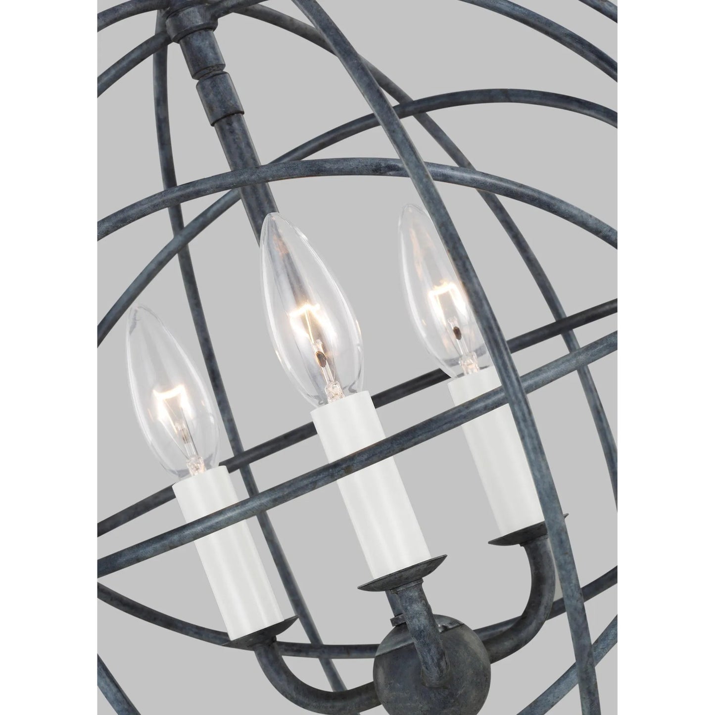 007 SI-2234190 | Closeup | Bayberry Small Pendant by Visual Comfort & Co. in weathered galvanized. Made from steel in a unique style.