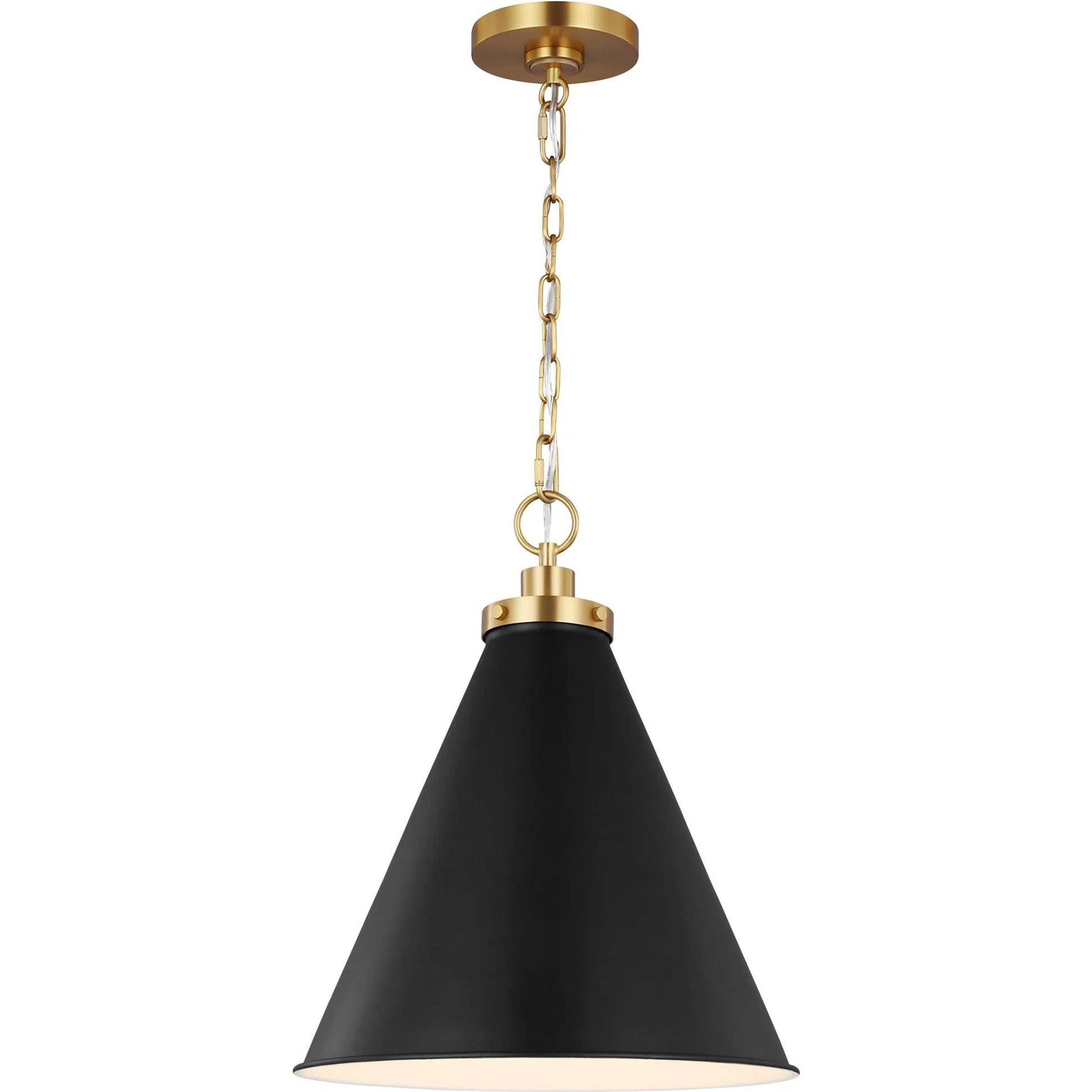 Wellfleet Medium Cone Pendant by Visual Comfort & Co.. Made from steel in a transitional style.
