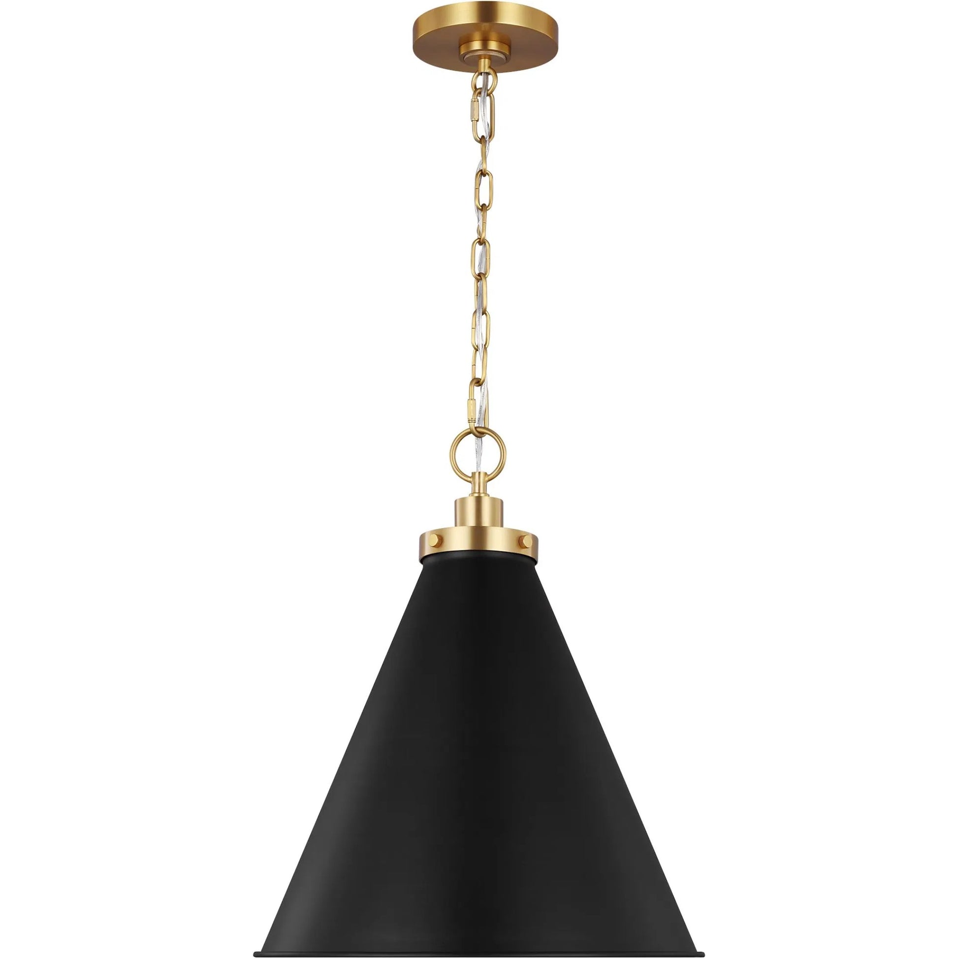 Wellfleet Medium Cone Pendant by Visual Comfort & Co.. Made from steel in a transitional style.