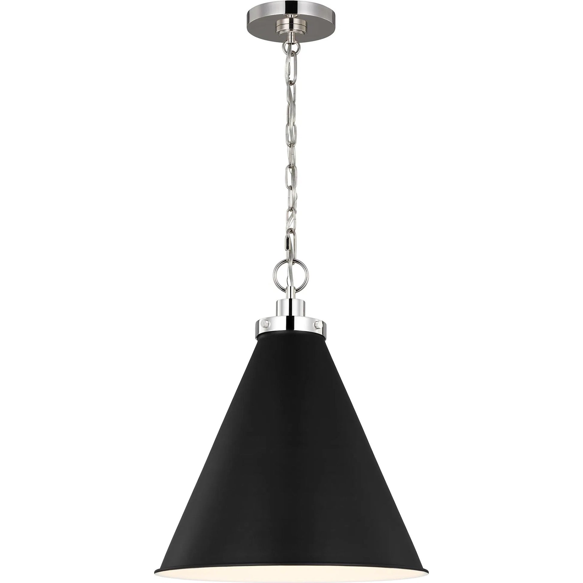 Wellfleet Medium Cone Pendant by Visual Comfort & Co.. Made from steel in a transitional style.