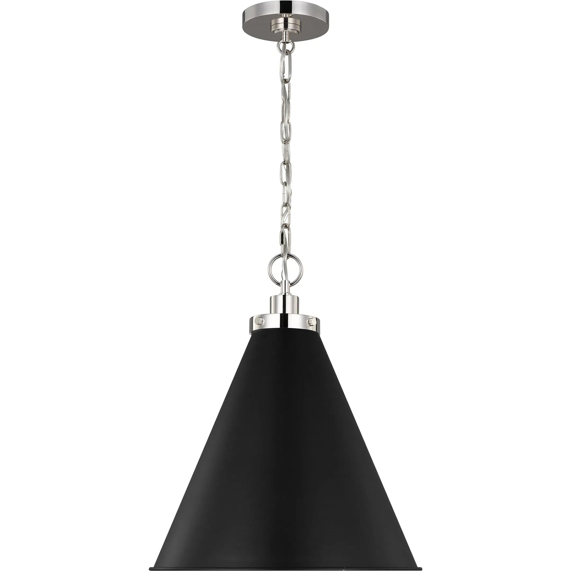 Wellfleet Medium Cone Pendant by Visual Comfort & Co.. Made from steel in a transitional style.