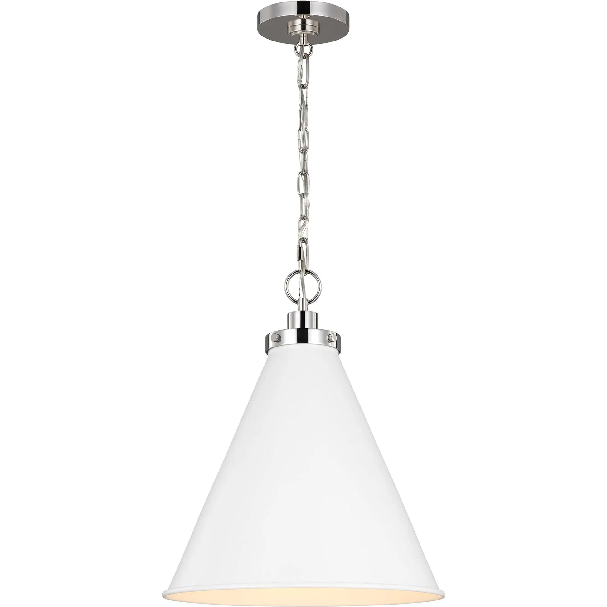 Wellfleet Medium Cone Pendant by Visual Comfort & Co.. Made from steel in a transitional style.