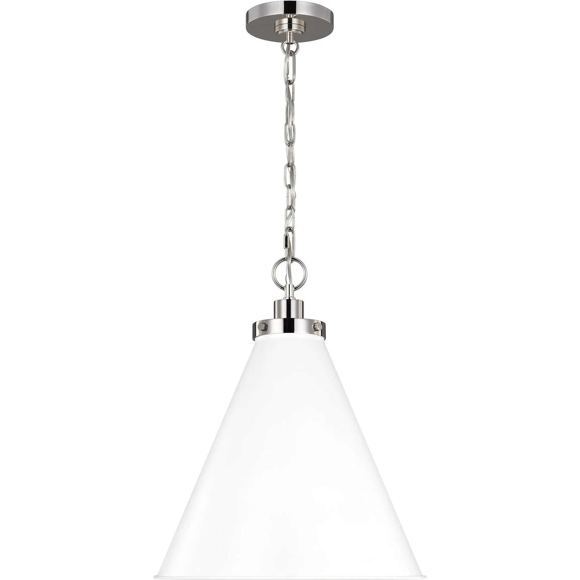 Wellfleet Medium Cone Pendant by Visual Comfort & Co.. Made from steel in a transitional style.