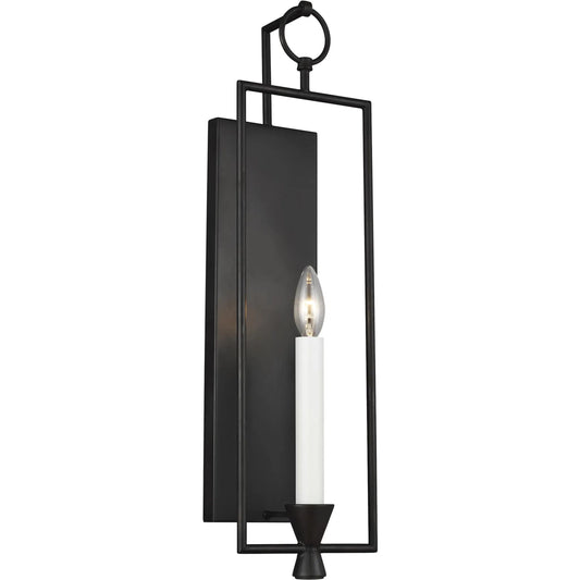 Keystone Sconce by Visual Comfort & Co. in aged iron. Made from steel in a traditional style.