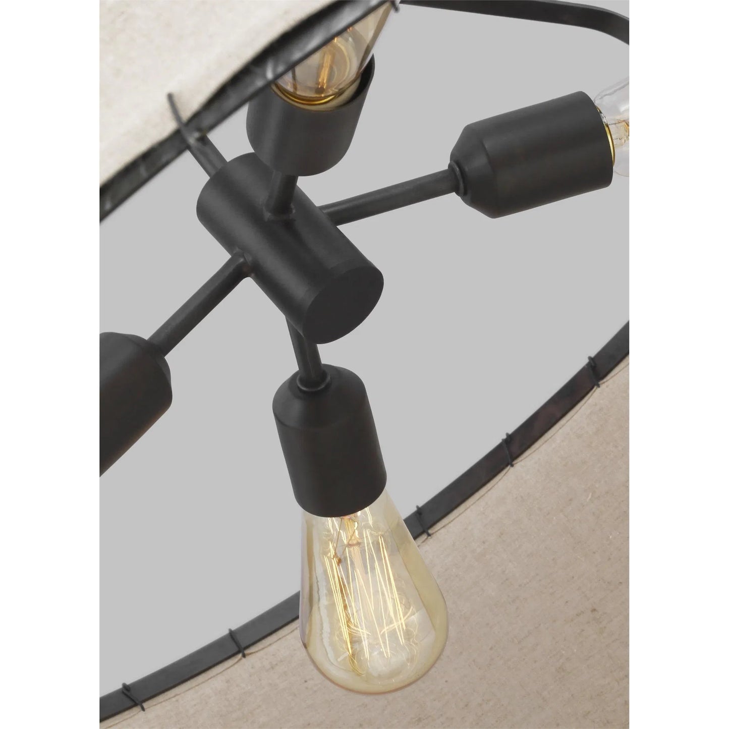 003 SI-2234760 | Closeup | Dunne Wide Pendant by Visual Comfort & Co. in aged iron. Made from steel in a unique style.