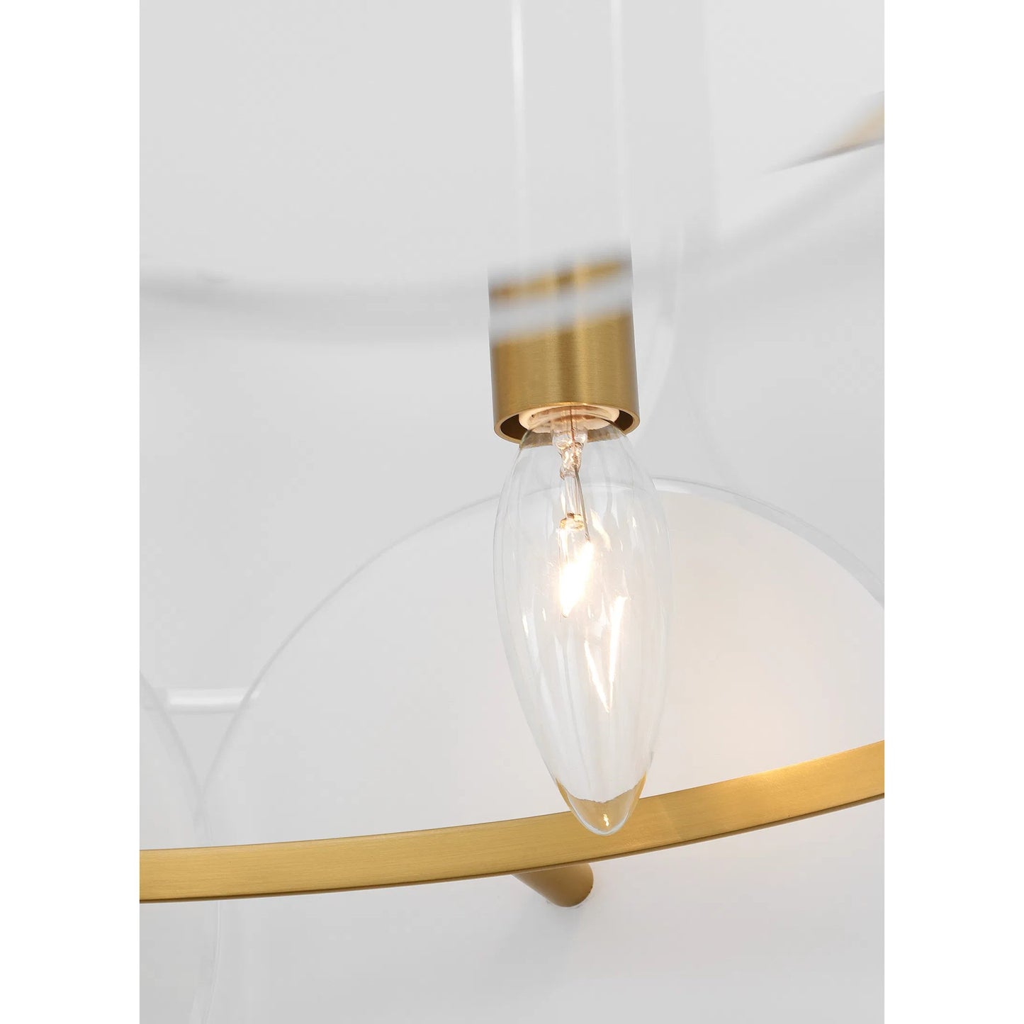 004 SI-2237769 | Closeup | Emery Medium Chandelier by Visual Comfort & Co. in burnished brass. Made from steel in a unique style.