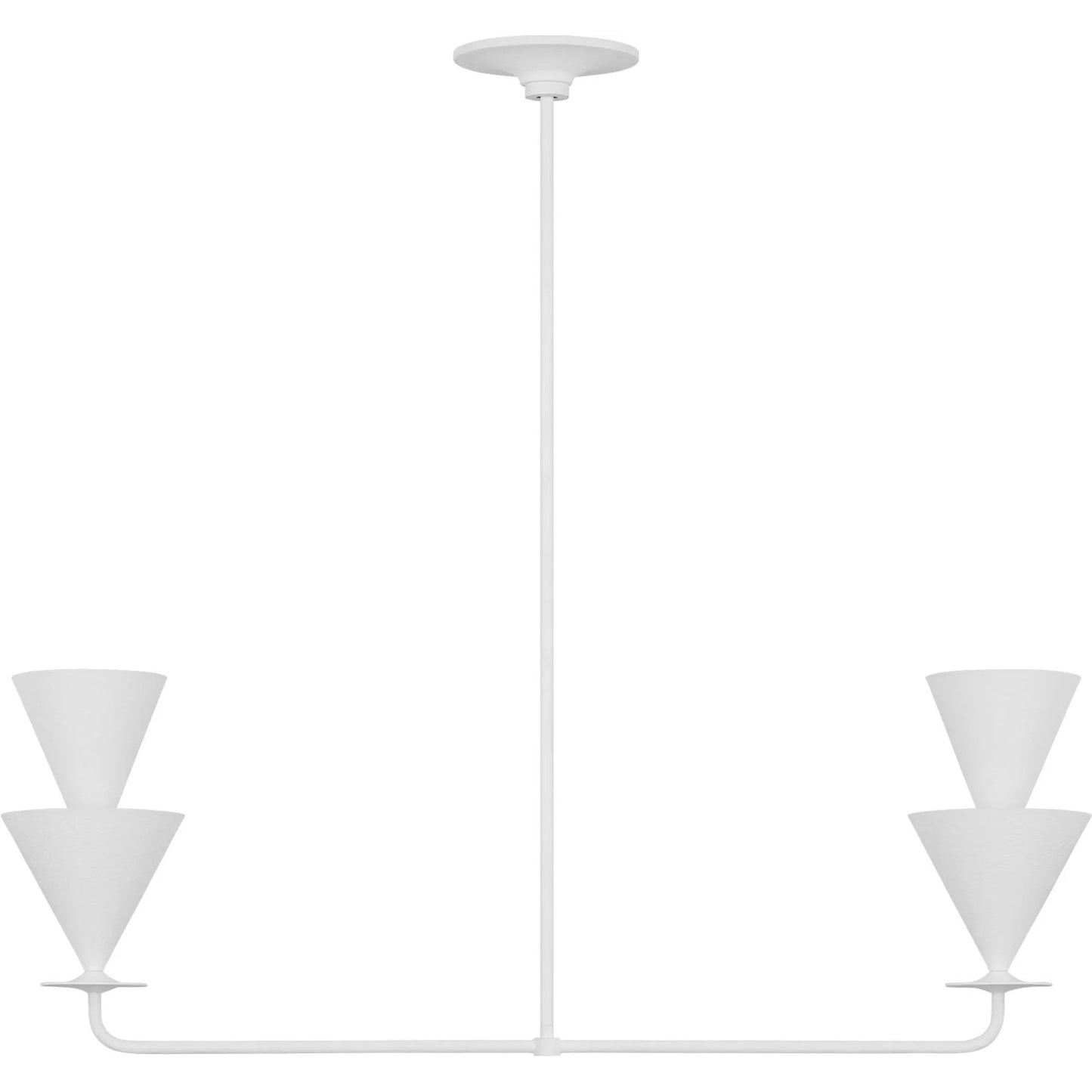 002 SI-2235320 | Primary Silo | Cornet Medium Linear Chandelier by Visual Comfort & Co. in cast plaster. Made from unique in a unique style.