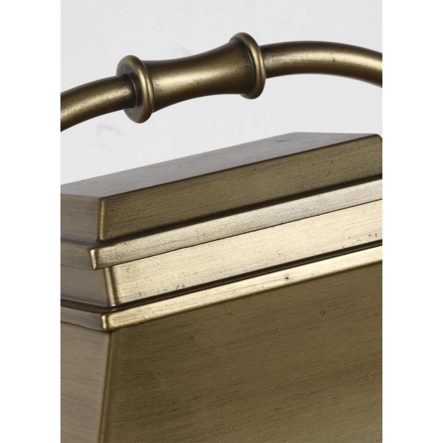 003 SR-735798 | Closeup | Wellsworth Post Lantern by Generation Lighting in painted distressed brass. Made from cast aluminum in a rustic style.