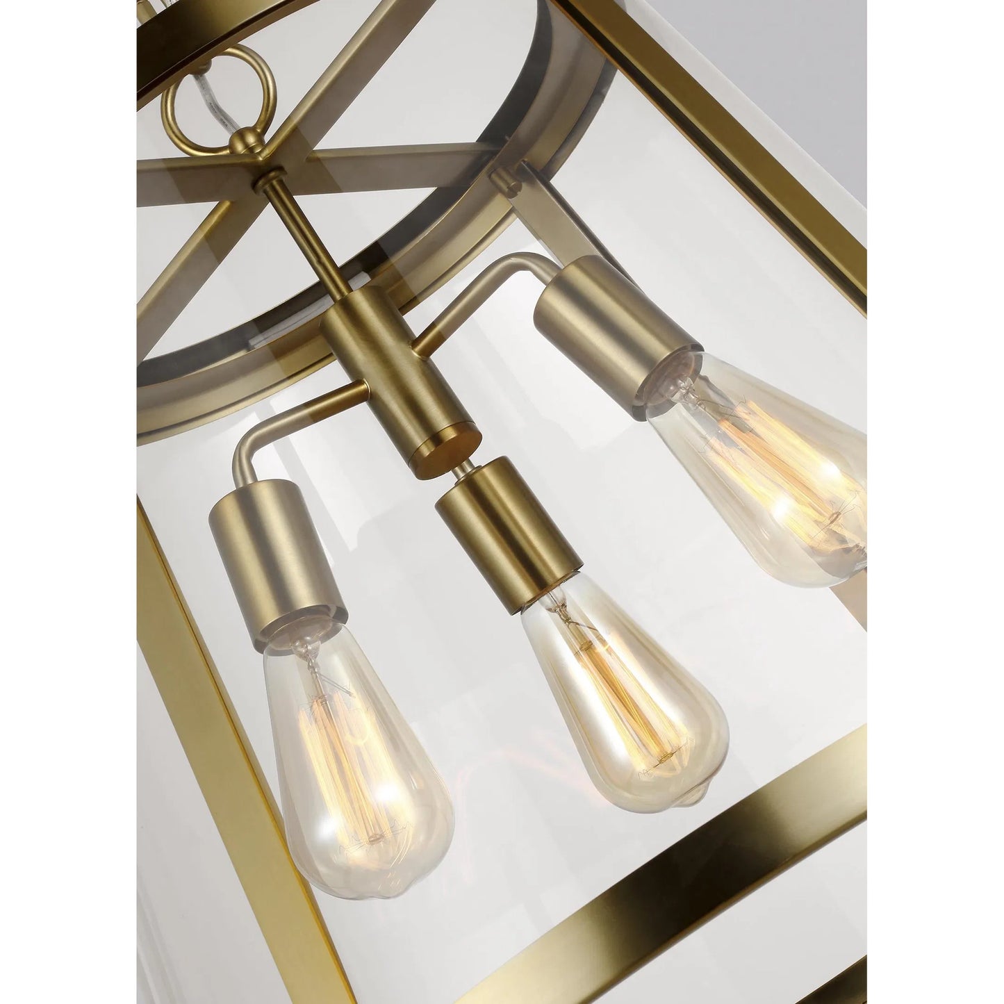 007 SR-735761 | Closeup | Harrow Foyer by Generation Lighting in burnished brass. Made from steel in a modern style.