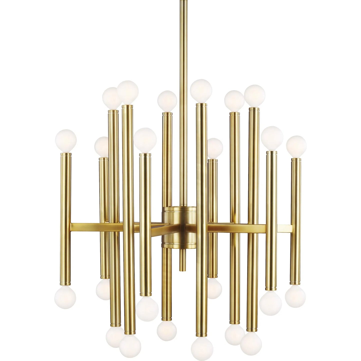 002 SI-2235694 | Primary Silo | Beckham Modern Medium Chandelier by Visual Comfort & Co. in burnished brass. Made from steel in a unique style.