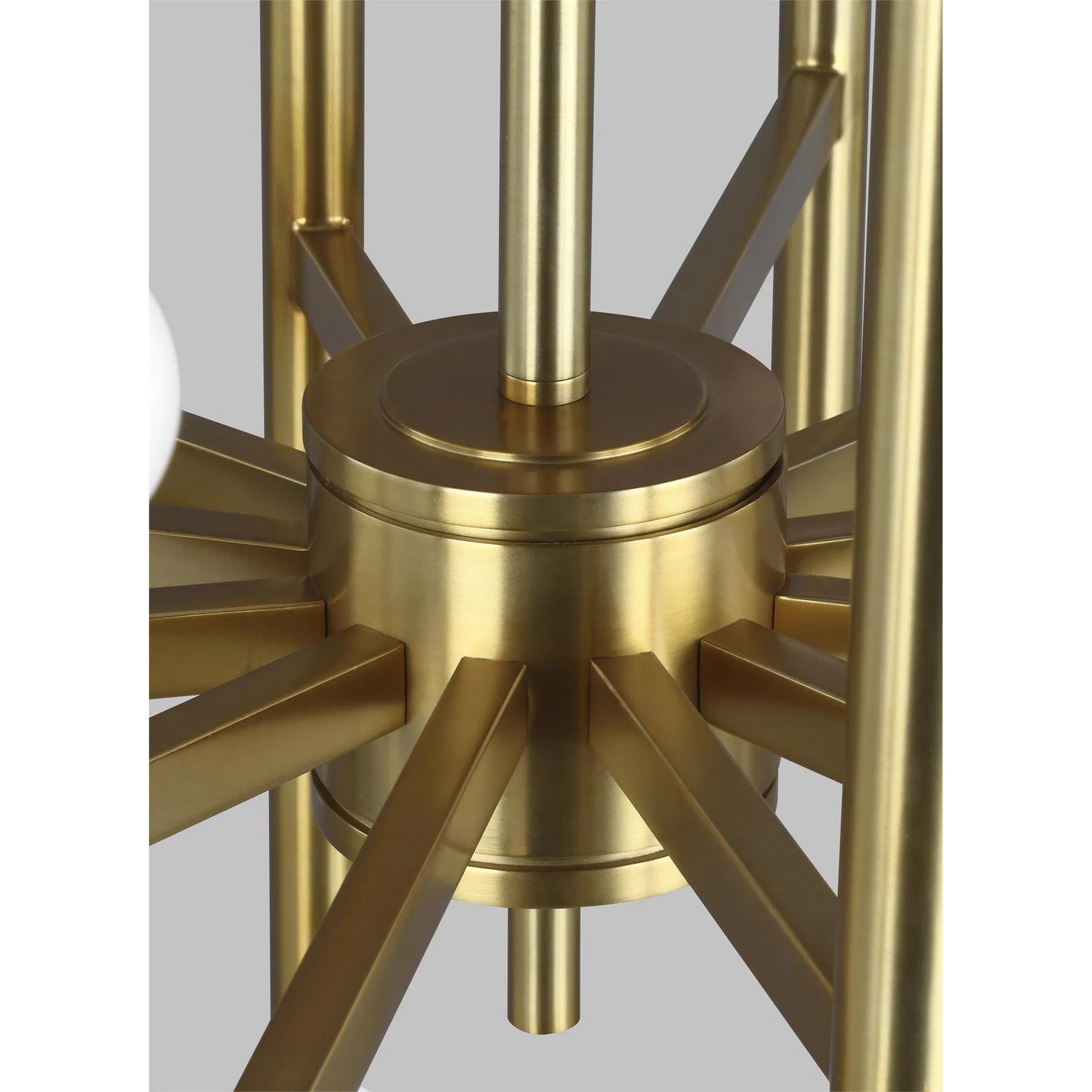 004 SI-2235696 | Closeup | Beckham Modern Large Chandelier by Visual Comfort & Co. in burnished brass. Made from steel in a unique style.