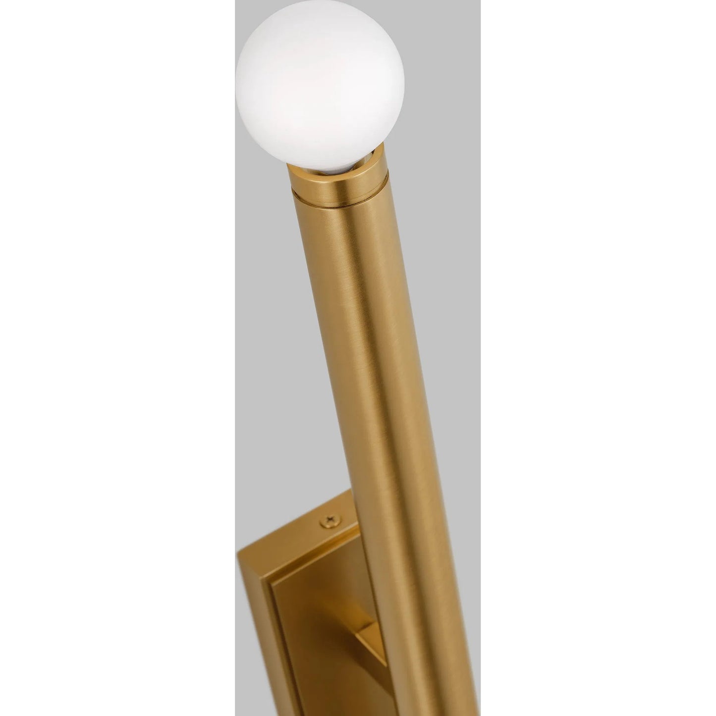 005 SI-2235886 | Closeup | Beckham Modern Large Single Sconce by Visual Comfort & Co. in burnished brass. Made from steel in a unique style.