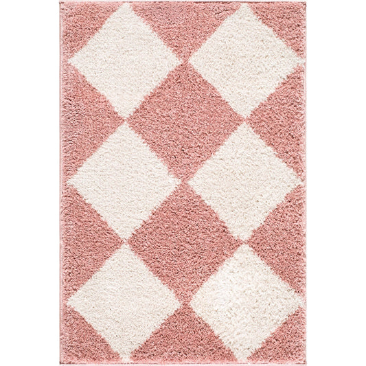 001 SI-2529699,SI-2529700 | Primary Silo | Fossay Shag FSG-2355 Rug by Livabliss in rose, ivory. Made from polyester in a unique style.