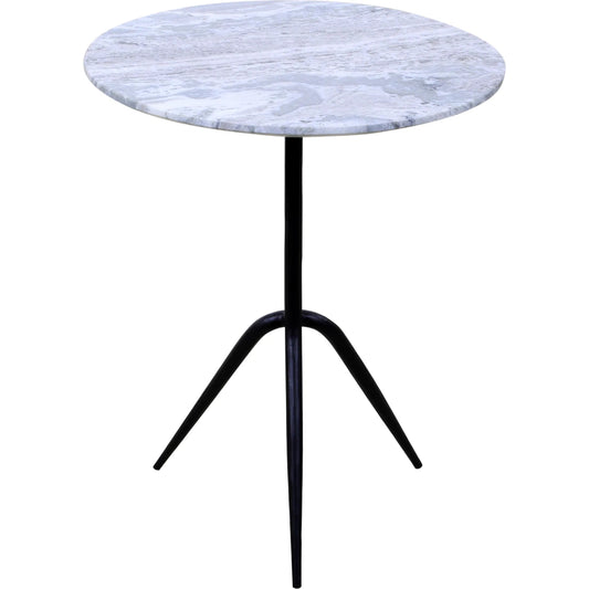 Glacier 18" Accent Table by World Interiors in powder coated black. Made from marble reclaimed iron in a modern style.
