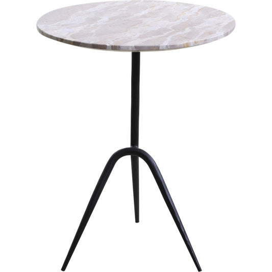 Glacier 18" Accent Table by World Interiors in powder coated black. Made from marble reclaimed iron in a modern style.