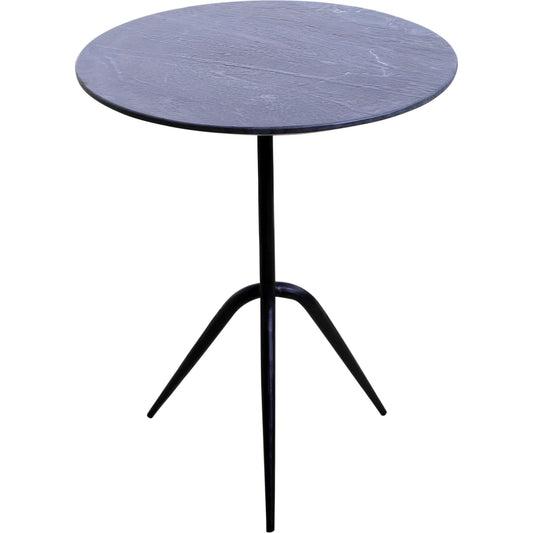 Glacier 18" Accent Table by World Interiors in powder coated black. Made from marble reclaimed iron in a modern style.