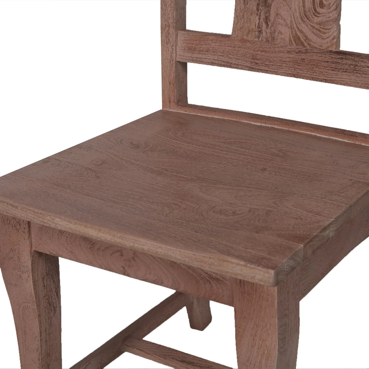 003 SI-2445289 | Closeup | Pengrove Dining Chair by World Interiors in antique oak. Made from mango wood, linen cotton blend in a transitional style.