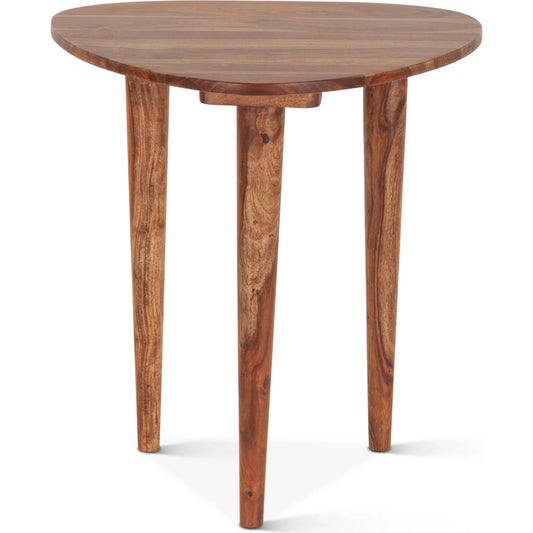 Arrey 23" Side Table by World Interiors in russett and natural. Made from sheesham wood in a transitional style.