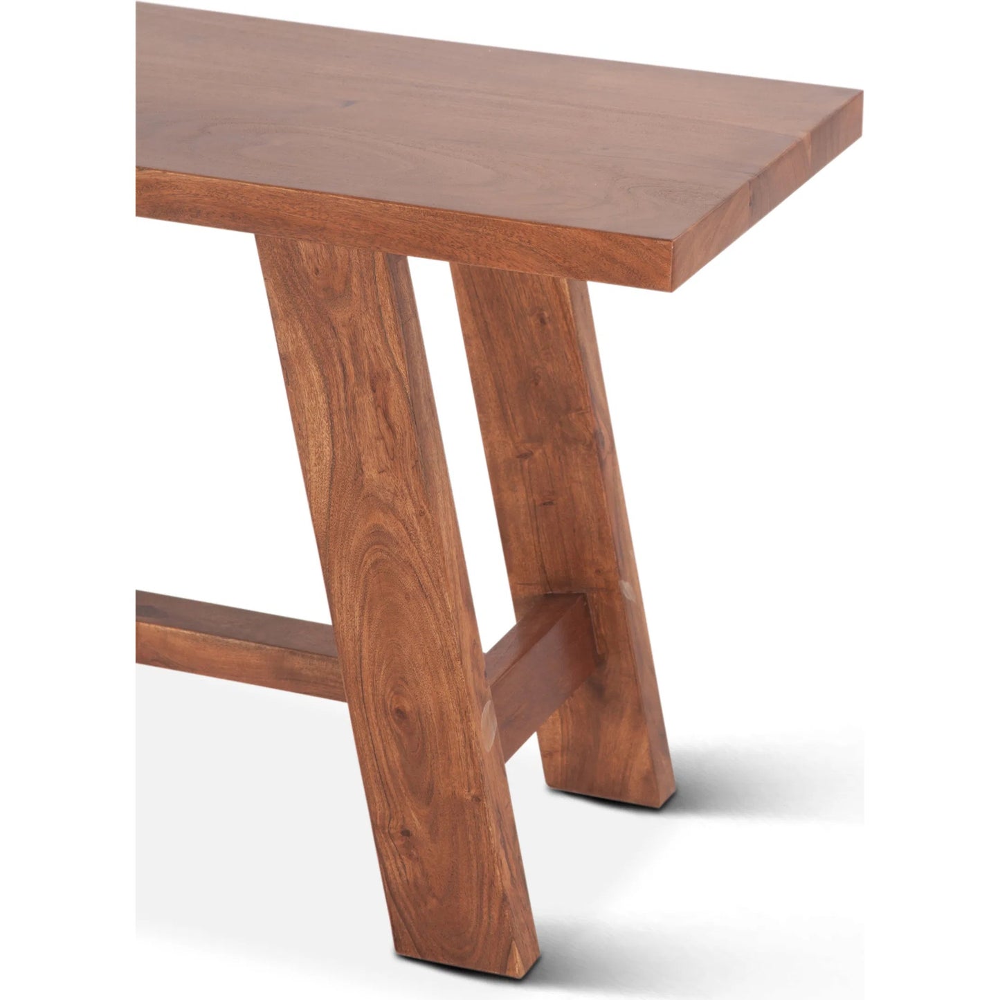 006 SI-2243080 | Closeup | Stavanger 60" Counter Bench by World Interiors in browns and cinnamon brown. Made from acacia wood in a transitional style.