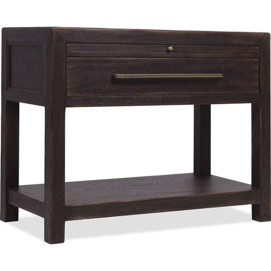 Driftwood One-Drawer Nightstand with Stone by Hooker Furniture. Made from oak solids, oak veneers, stone in a transitional style.