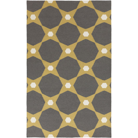001 34807-17097,34807-3195,34807-3196 | Primary Silo | Frontier Rug - 623 by Surya in charcoal, mustard, cream. Made from 100% wool in a unique style.