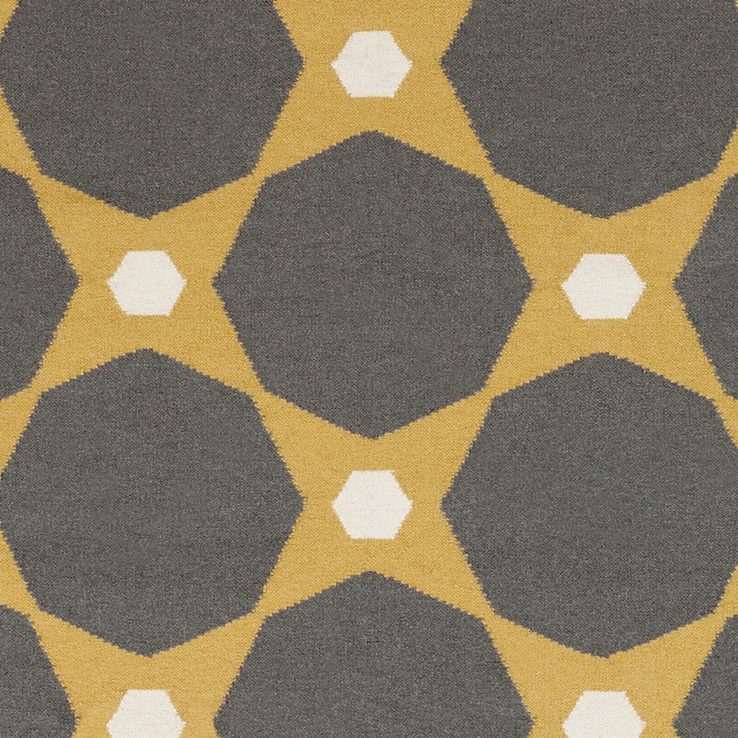 003 34807-17097,34807-3195,34807-3196 | Closeup | Frontier Rug - 623 by Surya in charcoal, mustard, cream. Made from 100% wool in a unique style.
