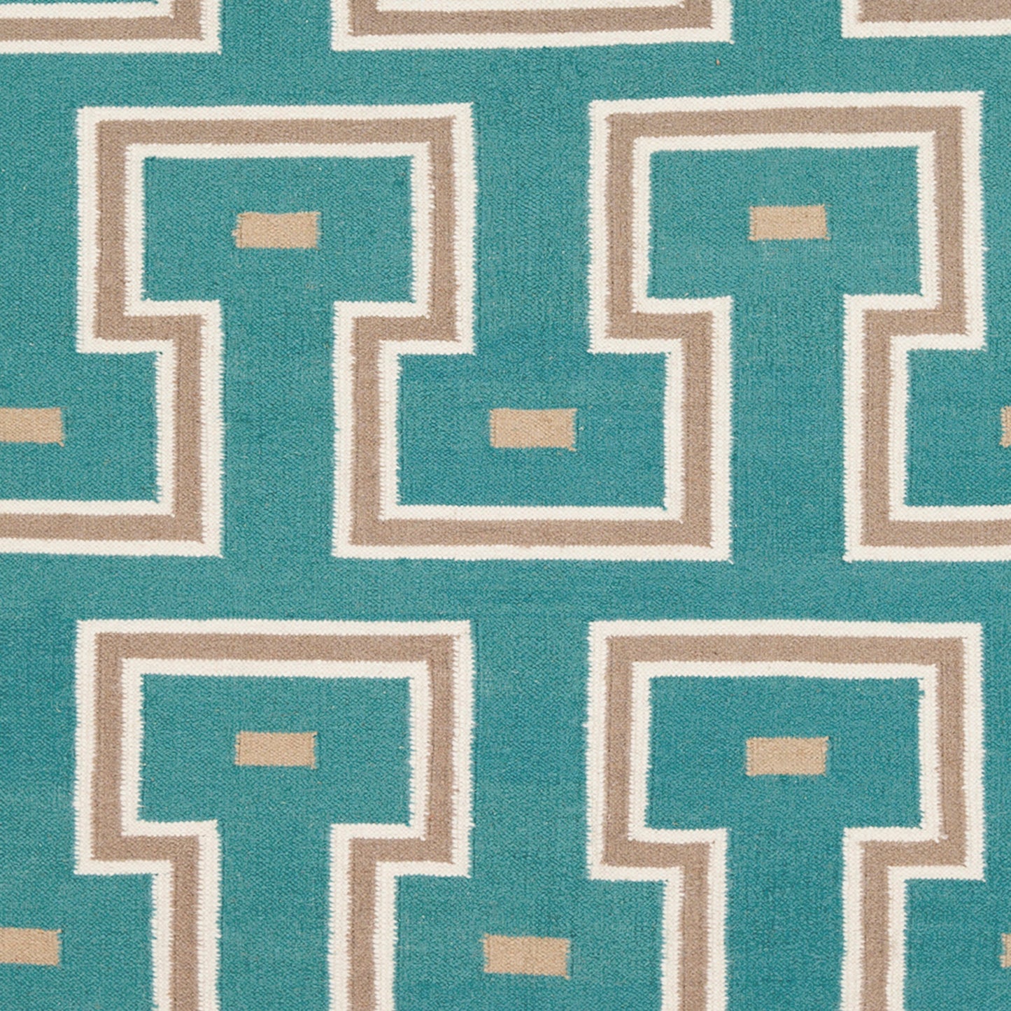006 44666-17097 | Closeup | Frontier Rug - 786 by Surya in cream, tan, teal. Made from 100% wool in a unique style.