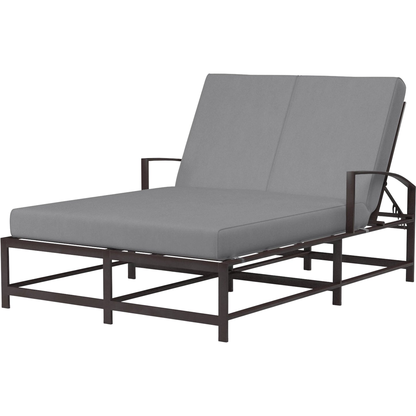 004 SI-2513961 | Primary Silo | La Jolla Outdoor Double Chaise by Sunset West in browns. Made from aluminum in a modern style.