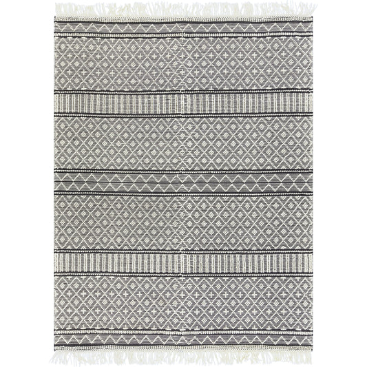 Farmhouse Tassels Rug - 23231 by Livabliss. Made from 60% wool, 40% cotton in a unique style.
