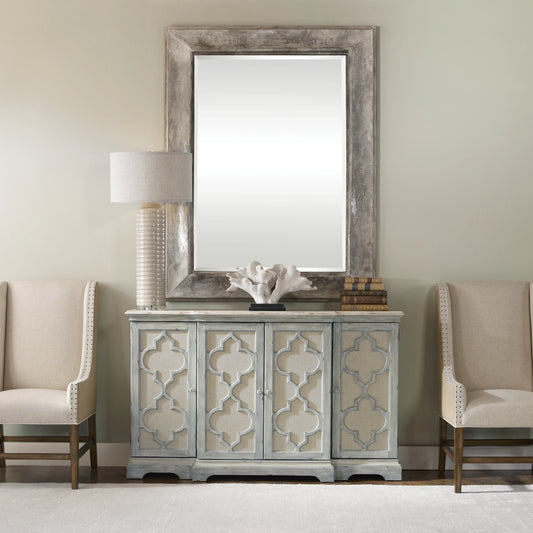 Sophie Cabinet by Uttermost. Made from alm veneer, mdf, linen in a cottage & farmhouse style.