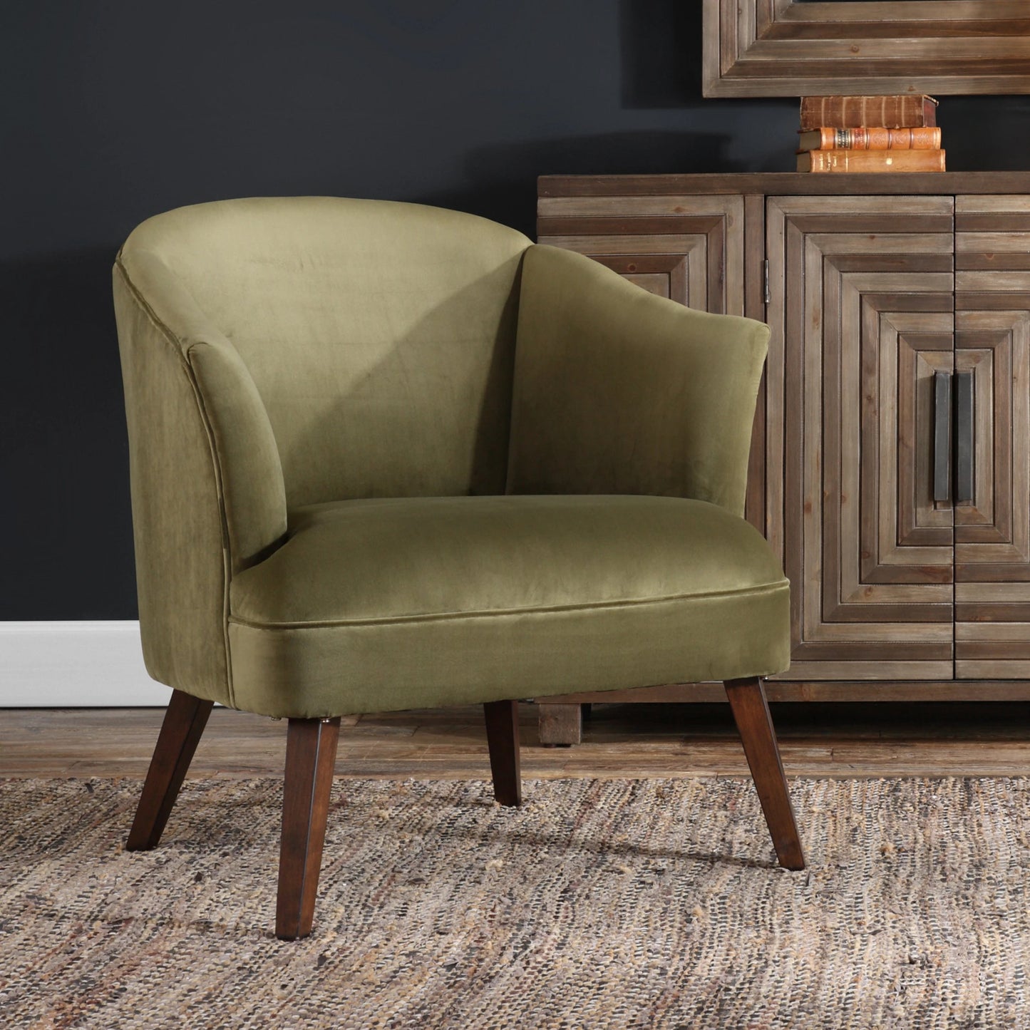009 S-252863 | Lifestyle | Conroy Chair by Uttermost. Made from birch wood, fabric, foam, plywood in a transitional style.