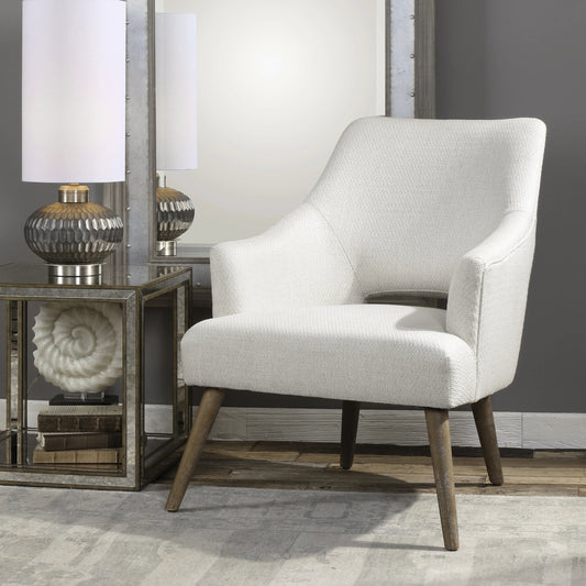Dree Retro Accent Chair by Uttermost. Made from plywood, rubber wood, foam, fabric in a modern style.