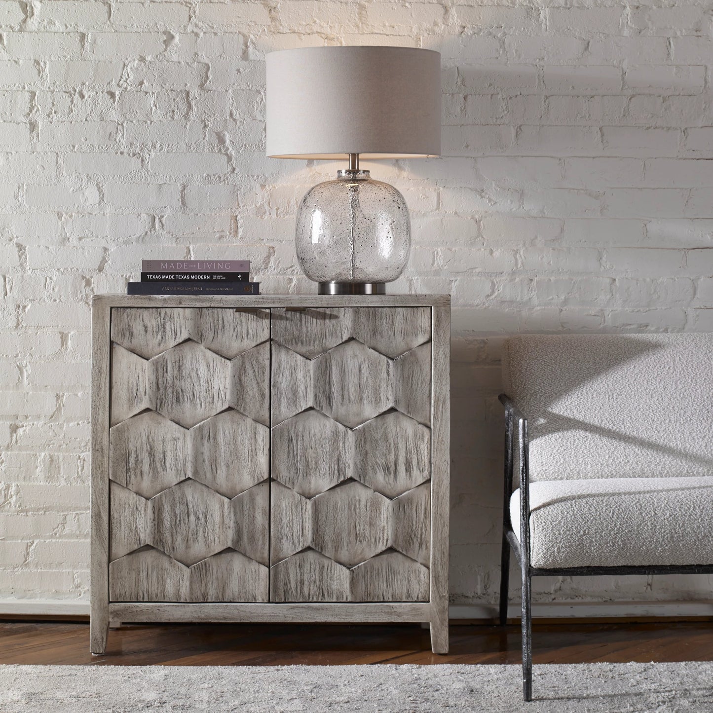 010 S-329030 | Lifestyle | Catori Smoked Ivory Console Cabinet by Uttermost. Made from mdf carb phase 2 with mahogany wood in a eclectic & global style.