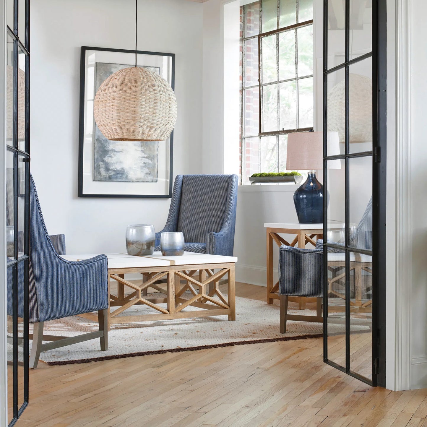010 S-329041 | Unknown | Catali Stone Coffee Table by Uttermost. Made from javawood with plywood carb phase 2, limestone in a transitional style.