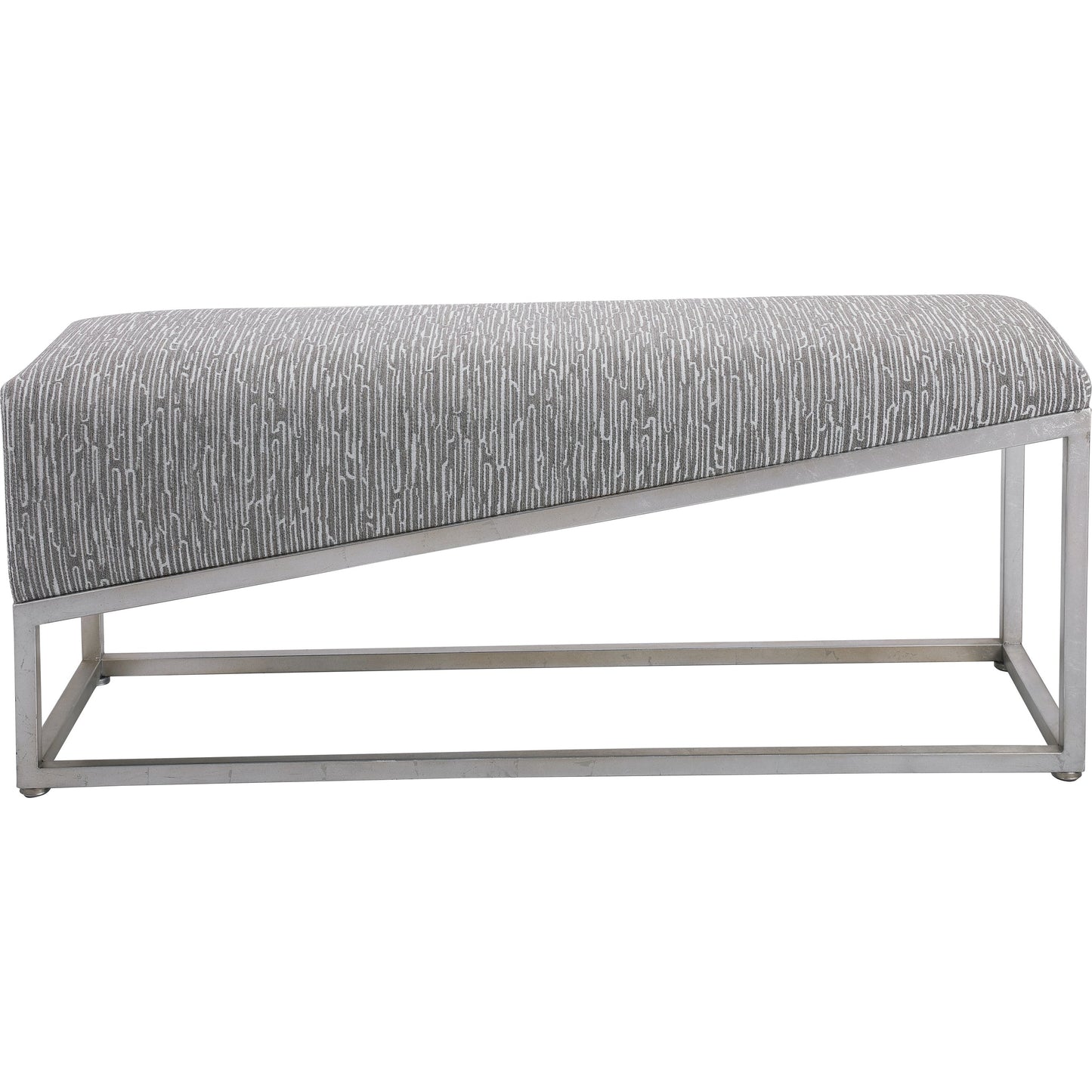 001 SR-824174 | Primary Silo | Uphill Climb Geometric Bench by Uttermost. Made from fir, iron, fabric, foam in a modern style.