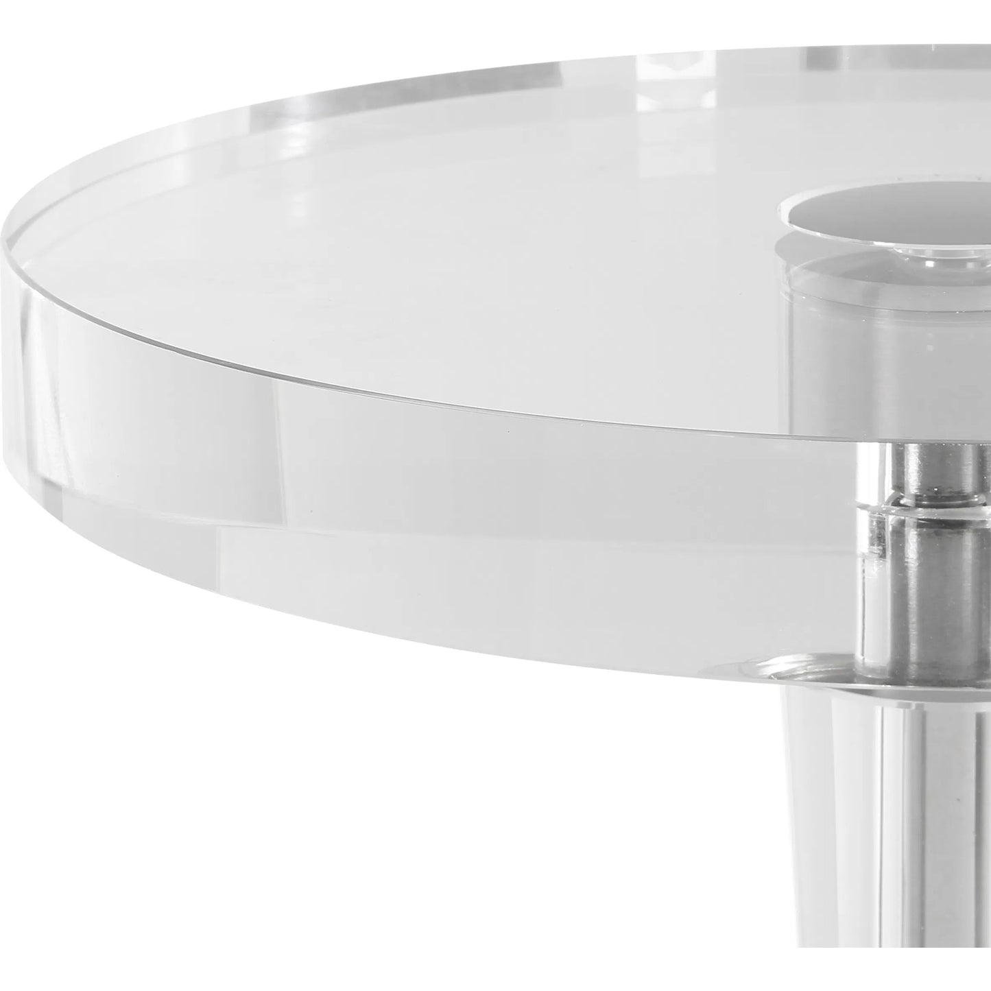 009 SI-1981364 | Lifestyle | Pria Drink Table by Uttermost in crystal, brushed nickel. Made from crystal, iron in a modern style.