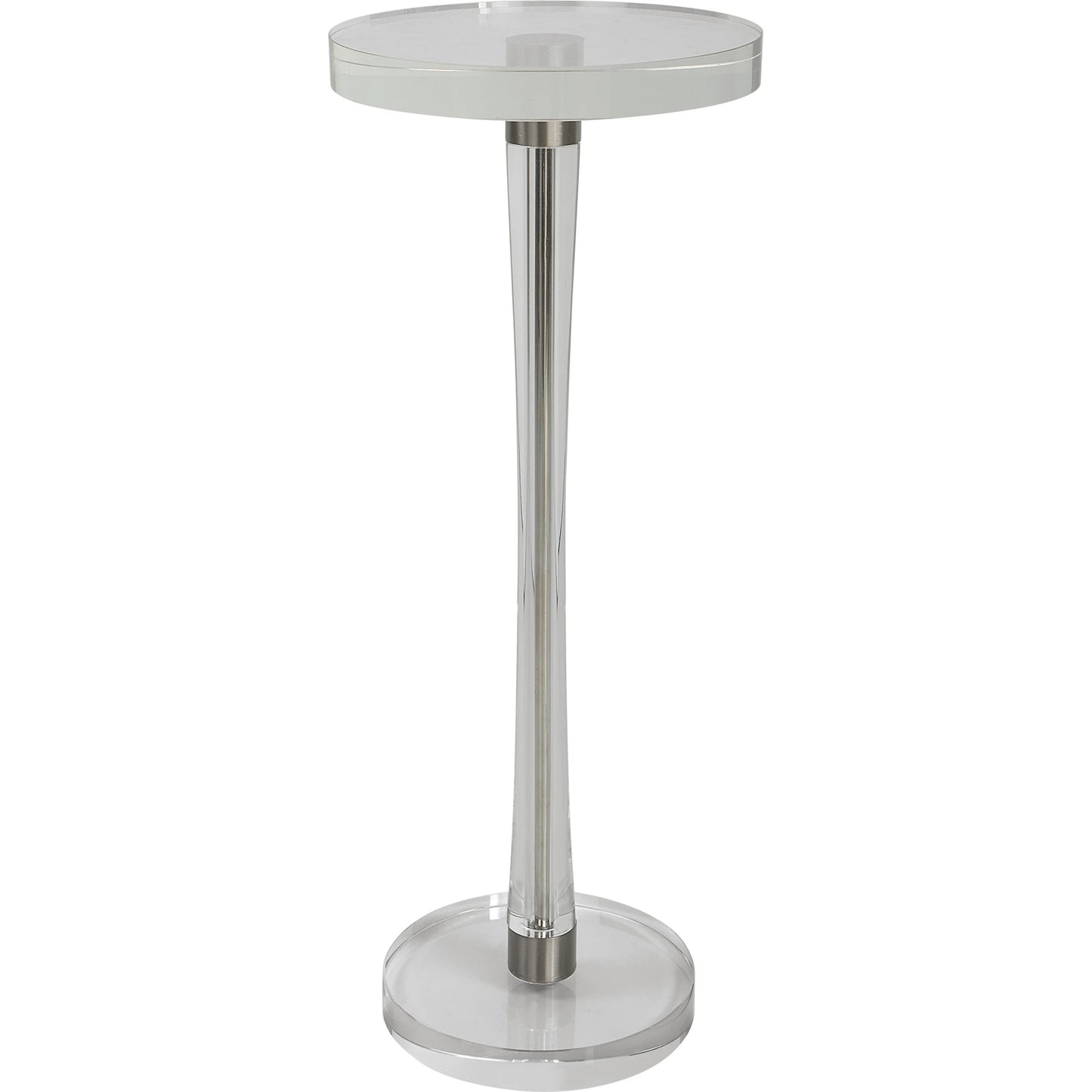 001 SI-1981364 | Primary Silo | Pria Drink Table by Uttermost in crystal, brushed nickel. Made from crystal, iron in a modern style.