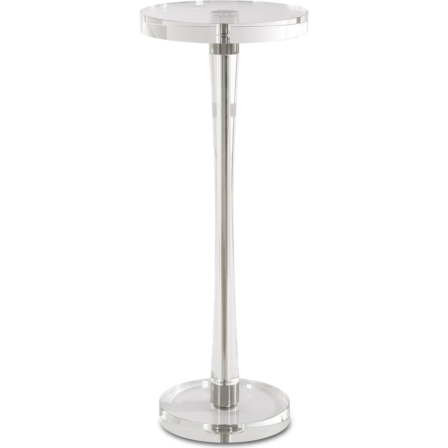 002 SI-1981364 | Primary Silo | Pria Drink Table by Uttermost in crystal, brushed nickel. Made from crystal, iron in a modern style.