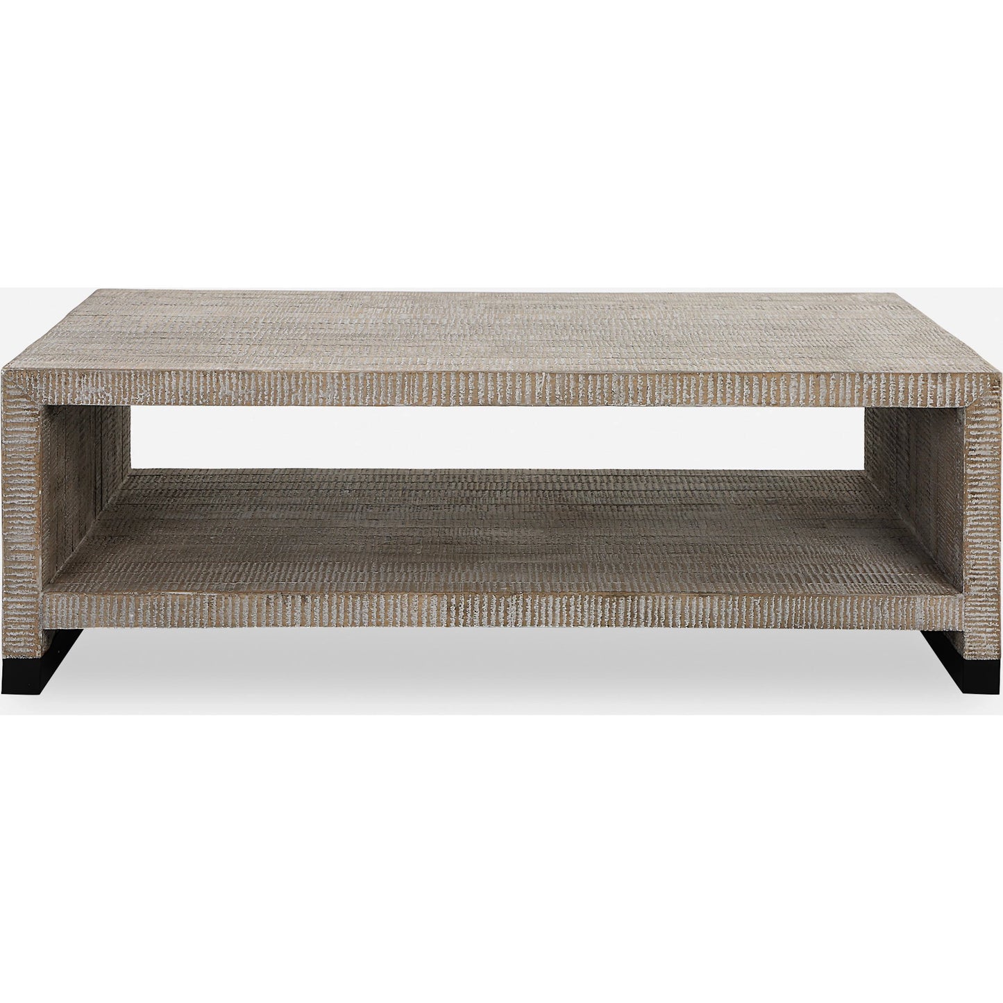 002 SI-1981367 | Primary Silo | Bosk Coffee Table by Uttermost in whitewash natural. Made from pine, fir, mdf, steel in a modern style.